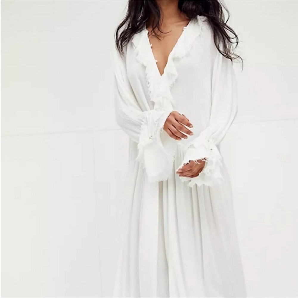 Free People Dreamy White Maxi Ruffle Sweet Darlin Dress - Picture 6 of 14